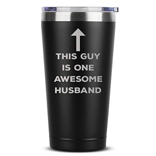 One Awesome Husband - 16 oz Black Insulated Stainless Steel Tumbler w/Lid Mug