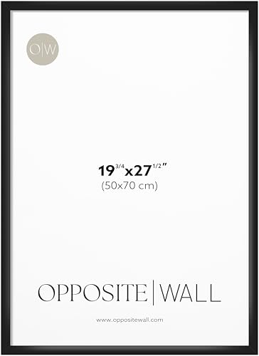 Opposite Wall - 20x28 in, 50x70 cm - Black Picture Frame - Lightweight, Versatile & Shatterproof - Wall Hanging Photo or Poster Frame - Wall Decor for Office, Gallery & Home