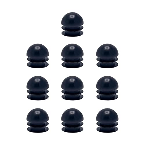 Image of Outwater Plastic 1 inch Dia. Round Tubing Dome End Caps, Finishing Plug for Round Tubing Chair Glide, Floor Protector, Fits Multi Gauge Tubing, USA Made, 10 Pack