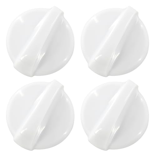 GYOFFULL 4 Pack WB03T10282 Stove Knob White Gas Oven Range Control Assembly Compatible with GE Surface Burner Repalces AP4345833 PS2321074 1461063