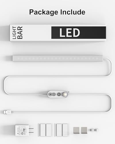 Image of ASOKO Motion Sensor Dimmable Led Under Cabinet Lighting,14.5in USB Plug-in Under Desk Light with 3 Color Changing(2700K, 4000K,6000K),Dimmable LED Light Bar for Home Kitchen,Cabinet,Pantry
