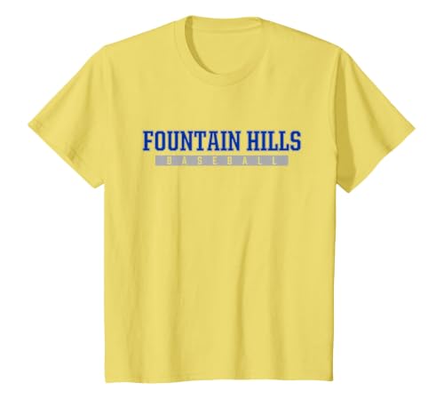 Fountain Hills High School Baseball T-Shirt, Youth, Lemon Yellow, Medium