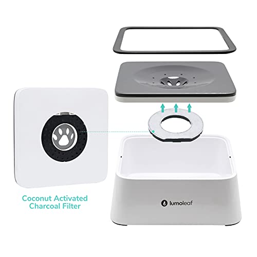LumoLeaf Replacement Filters for 70oz/2L & 135oz/4L No Spill Dog Water Bowl, Coconut Activated Charcoal Filters for Dog Water Dispenser, Pack of 4