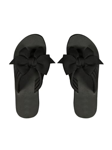 Women's Bow Knot Flip Flops Open Toe Dressy Thong Sandals Comfy Summer Flats