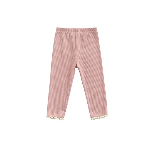 FIOMVA Little Girls Stretch Footless Leggings Ruffle Tutu Skirt Cotton Ankle Length Tight Pants 2-7 Years