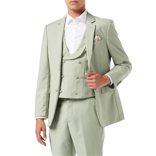 Men 3-Piece Slim Fit Suit Wedding Groom Business Party Blazer Vest Pants Formal Wear