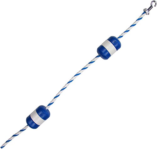 Pool Safety Rope and Float Kit - 18 Feet - 1/2 Inch Blue and White Rope with 3 x 5 Inch Handi-Lock Floats