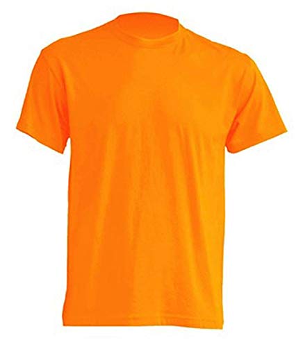 T-Shirt JHK Modello Ocean - 100% Cotone (TG M Uomo EU, Arancio)