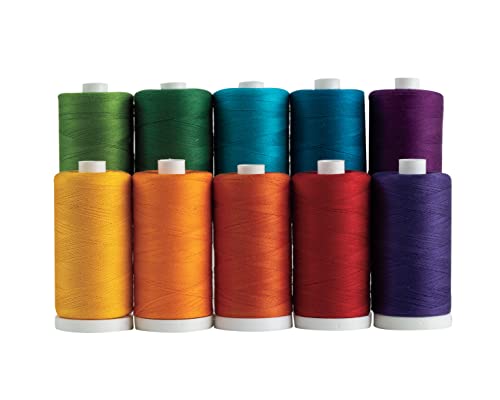 Connecting Threads Rainbow Assorted 100% Cotton Thread Set- 10 Spools