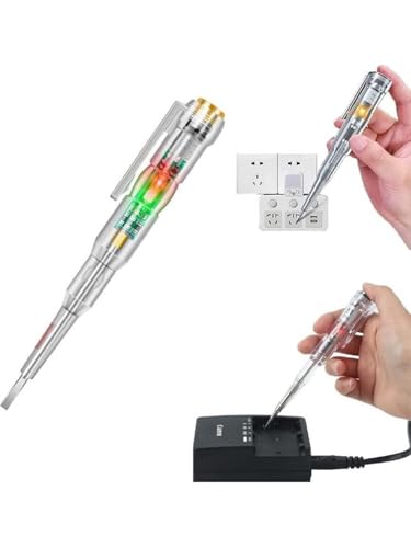 Image of 1 Pcs Electrical Tester Pen, 70-250V Induction Power Detector Pen Electrical Screwdriver Circuit Tester, Electrical Tester Pen with LED Color Light, Non-Contact AC Voltage Tester Pen.