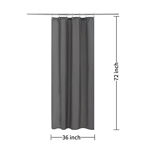 Image of ALYVIA SPRING Stall Waterproof Shower Curtain or Liner Dark Gray, 36x72
