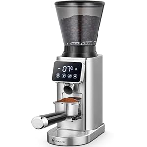 AMZCHEF Coffee Grinder, Coffee Bean Grinder for Home Use with Precise Grinding, LED Control Panel, Detachable Funnel Stand, Anti-static Design, 24 Grind Settings