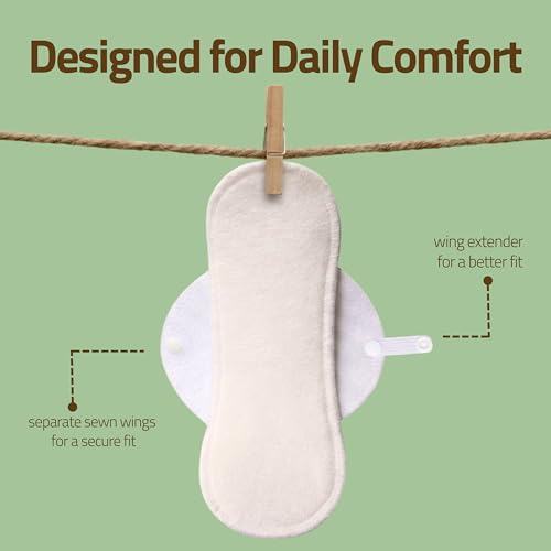 Image of Made in EU - Ultra-Light Reusable Panty Liners (Small, 7-Pack) - High-Temp Washable Cloth Panty Liners for Women & Teens - Breathable Organic Viscose Keeps You Fresh & Dry for Daily Vaginal Discharge