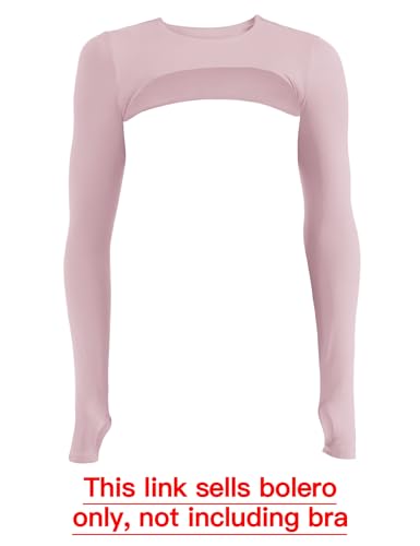 Image of YEOREO Women Crop Top Long Sleeve Bolero Open Front Workout Cropped Shirts Sports Shrug