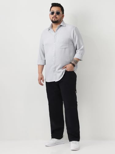 Image of Urbano Plus Men's Linen Blend Full Sleeve Relaxed Fit Casual Solid Shirt