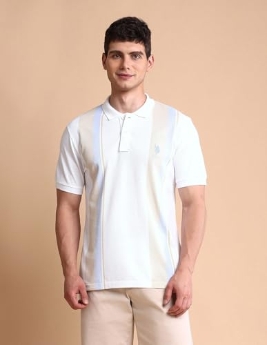 Image of U.S. Polo ASSN. Solid Slim Fit Polo T Shirts for Men - 100% Cotton, Half Sleeves Mens Tshirt