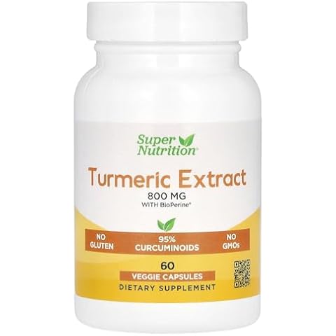 Super Nutrition Turmeric Extract with BioPerine, 800 mg, 60 Veggie Capsules Cover