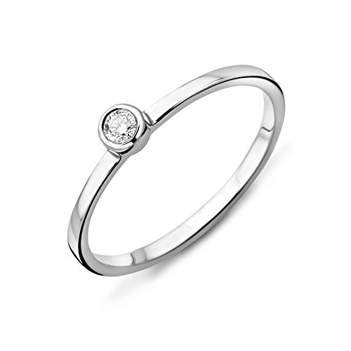 Preisvergleich Produktbild Miore Damen-Ring 375 Weißgold mit Brillant 0.04ct M9011R
