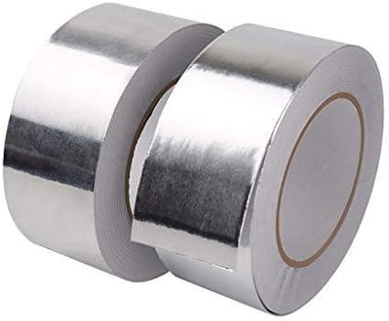 Taśma do narzędzi dla majsterkowiczów Wodoodporna, odporna na ciepło izolacja aluminiowa Paroizolacja Folia samoprzylepna klejąca, taśma uszczelniająca 2 rolki 50 mm x 20Y