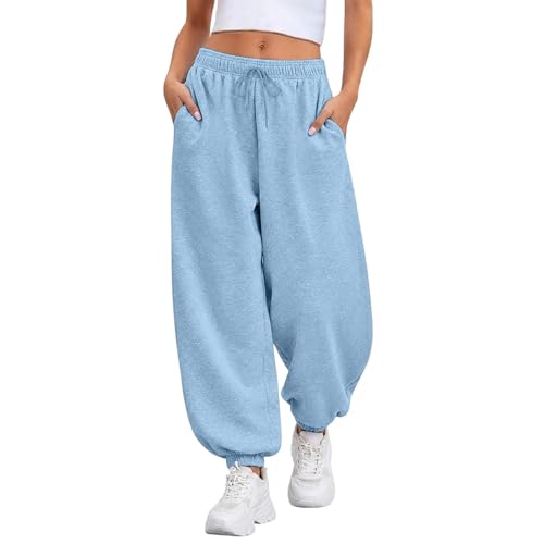 Pantalon de jogging femme avec cordon coupe ample et poches pratiques confort