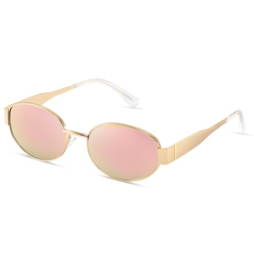 kunchu Sonnenbrille-Damen-Polarisiert-Unisex-Herren-Retro-Oval-Trendy-Sonnenbrillen-Vintage-Classic-Ultraleicht,Geeignet FüR-fotografie-Geschenke für frauen