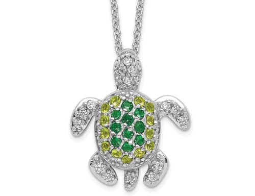 Collier tortue en argent sterling et zircone cubique pour femme