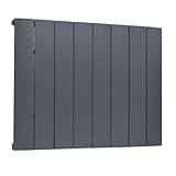 Adept Kava - 600 x 755mm Aluminium Designer Radiator - Anthracite Single Horizontal Central Heating Radiator - BTUs (Delta t50) 2680