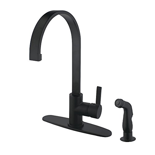 Kingston Brass LS8710CTLSP Continental 8-inch Centerset Single Handle Kitchen Faucets with Matching Side