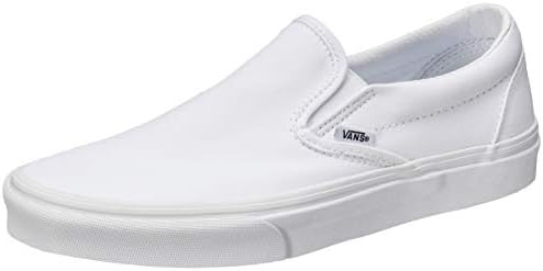 VANS Classic Slip Ons Skate Shoes Sneakers Canvas Surf True White 8 Men 9.5 Women