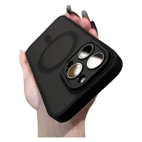 �}�b�g�d�グ�̃}�O�l�b�g���X�}�z�P�[�X�AiPhone 17 16 13 15 11 Pro Max 12 14 Plus�Ή��A���C�����X�[�d�Ή��A�J�����v���e�N�^�[�A�o���p�[�J�o�[(Black,14 Pro)