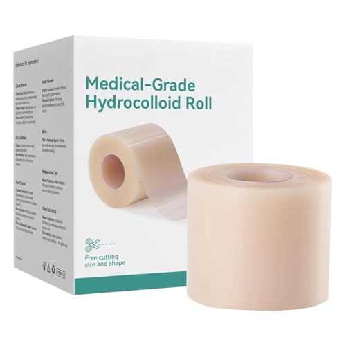 Rollo De Vendas Hidrocoloides, Gasa De Parche Hidrocoloide De 16.4,4 Pies, Almohadilla De Esquina Impermeable, Para Uso Diario, Cara, Cuerpo, Quemaduras, Gimnasio, Entrenamientos, Actividades Al Aire