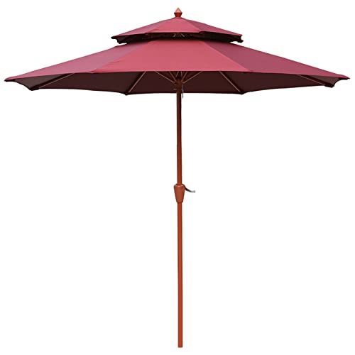Sombrilla exterior con ventilación superior y protección solar para playa