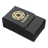Hohopeti Caja de Almacenamiento de Tarot de Pu Negra, Estuche Portátil Rectangular para Cartas y Objetos Pequeños, Soporte Resistente y Fácil de Limpiar para Juegos y Colección
