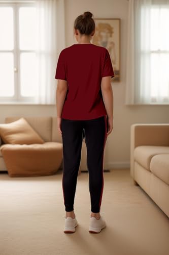Image of Women's Front Taped Tracksuit Co-Ord Set, Stylish Activewear, Comfortable Sportswear Lounge Set | Soft Cotton Blend, Casual Activewear for Gym, Running, Travel & Loungewear