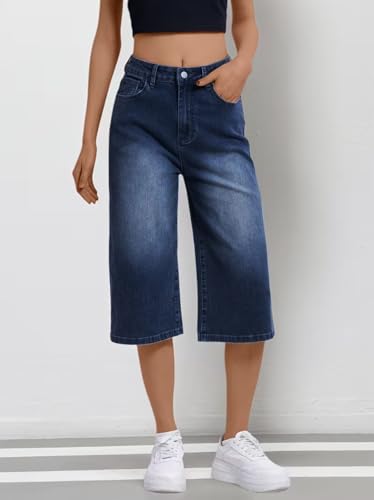 Image of Nifty Women's Denim Stretchable Baggy Fit Capris