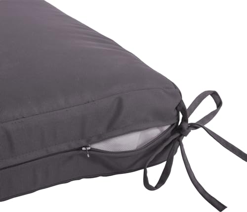 Image of QILLOWAY Outdoor Chair Cushion Set with Strings,Replacement Outdoor Cushions for Patio Furniture.(Dark Grey)-Sets of 2