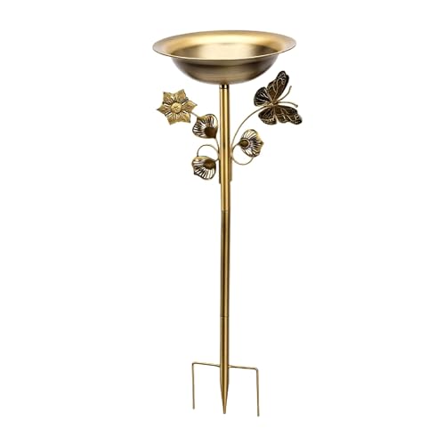 HEEPDD Comedero para Pájaros para Exterior de 29,53 X 9,84 Pulgadas, Comedero para Pájaros con Extraíble para Exteriores, Jardín, Patio, Decoración de Césped, Base Mejorada de Tres Puntas (Baño de