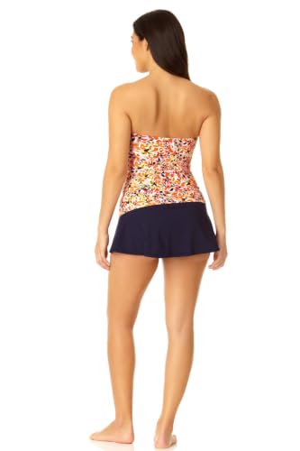 Image of Anne Cole womens Front-shirred Bandeau One-piece Swimsuit One Piece Swimsuit