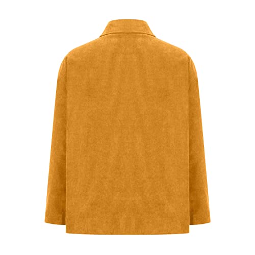 Fall Shackets for Women 2025 Oversized Long Sleeve Corduroy Jacket Casual Button Down Lapeled Shirts Tops with Pockets2