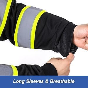 L&M Hi Vis Class 3 T Shirt Reflective Safety Black Short Long Sleeve HIGH Visibility 39 55 - Image 6