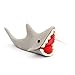 Taken Earrings Handcraft Polymer Clay Cute Shark Biting Ears Stud Color Grey (One pair）