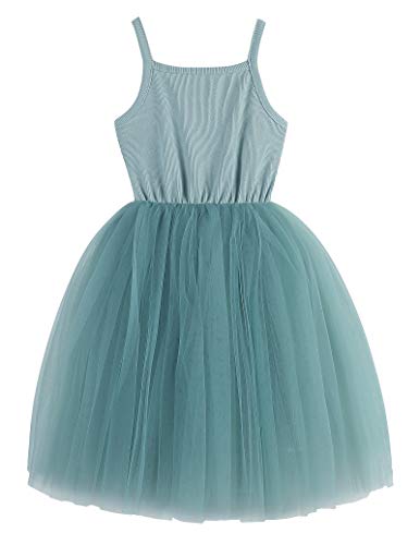 Image of GSVIBK Baby Girls Tutu Dress Sleeveless Toddler Cotton Tulle Skirt Princess Party Prom Dresses