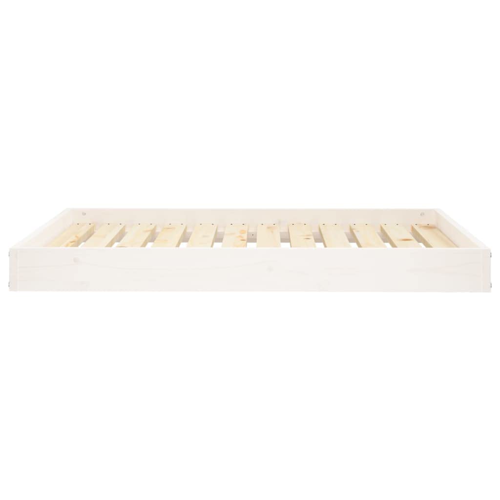 Cuccia per cani bianca in legno di pino massiccio, 101,5 x 74 x 9 cm, robusto divano per animali domestici con cestino antiscivolo, ideale come lettino e lettino per cani per interni ed