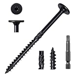 LIONMAX Structural Wood Lag Screws #14 x 3-1/2 Inch, 100-PCS, Heavy Duty Exterior Construction Screw, Rust Resistant Coated for Deck/Timber/Landscape, Flat Head Star Drive, T30 Bit Included, Black
