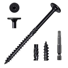 LIONMAX Structural Wood Lag Screws #14 x 3-1/2 Inch, 30-PCS, Heavy Duty Exterior Construction Screw, Rust Resistant Coated for Deck/Timber/Landscape, Flat Head Star Drive, T30 Bit Included, Black