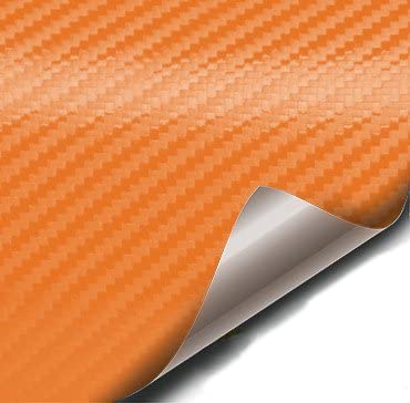 Lypumso Orange 6D Carbon Fiber Car Wrap Vinyl Roll with Air Release 5ft x 1ft