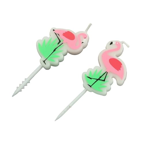 Image of WP WANNA PARTY Flamingo Theme Cake Candles for Hawaiian, Summer, Tropical Theme Parties - Set of 5 Whimsical Pink Novelty Candles
