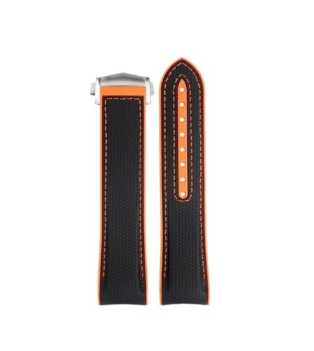 Bracelet montre caoutchouc 22mm orange ceinture souple silicone sport hommes