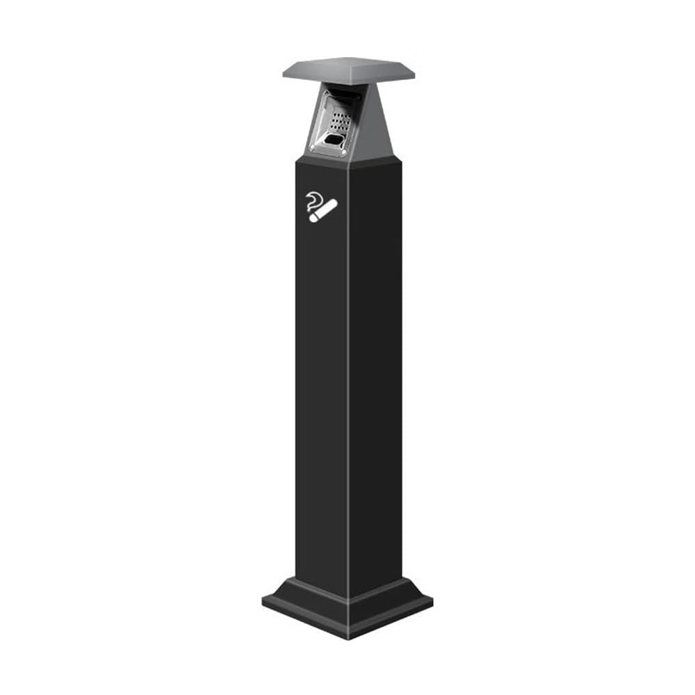 Stand ashtray Double Concave Smoke Extinguishing Board Stainless Steel Ash Pillar, Outdoor Public Standing Column Pillar(Gris)