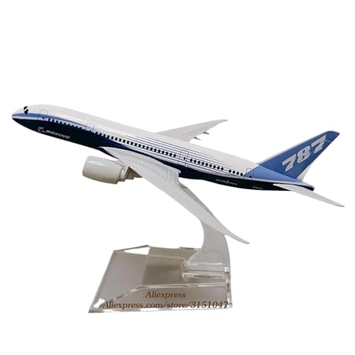 Modelo de avión Boeing 787 de aleación metálica coleccionable de 16cm 6